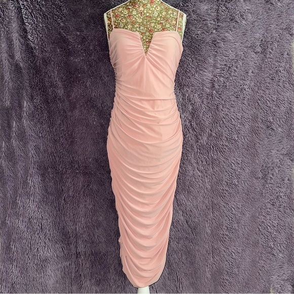 Fashion Nova V Neckline Ruched Sexy Dress - Picture 2 of 7